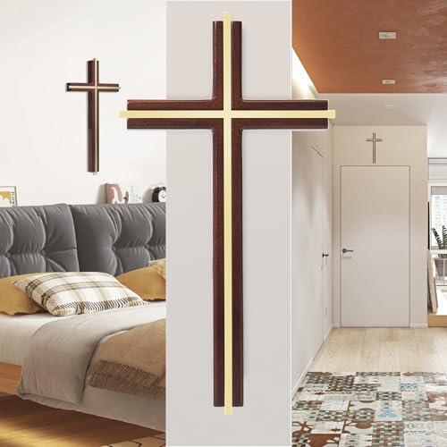 10-Inch Wooden Wall Cross - Modern Minimalist Religious Home Decor