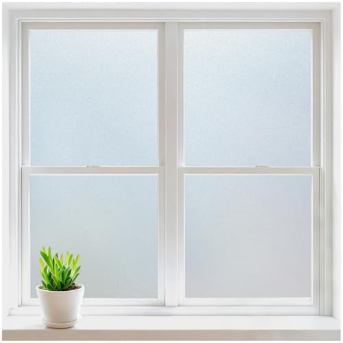 Frosted Glass Window Privacy Film - Static Cling UV Blocking Tint (17.5" x 78.7")