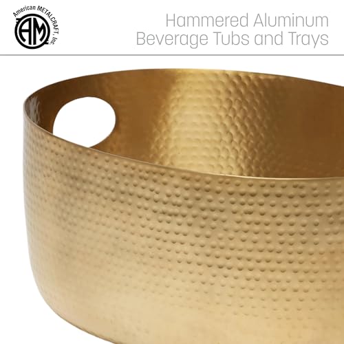 American Metalcraft 512oz Gold Aluminum Beverage Tub with Handles - Large Party Cooler