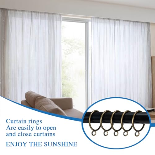 Metal Curtain Rings with Eyelets for 1-Inch Rods, 24-Pack, Bronze