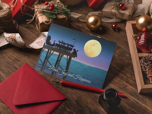 Stonehouse Dock Stargazing Christmas Cards (18-Count) – Includes Envelopes, Glossy Front Matte Interior