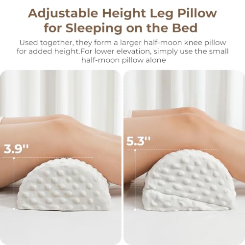 Half Moon Knee Bolster Pillow Set for Back Sleeping Relief