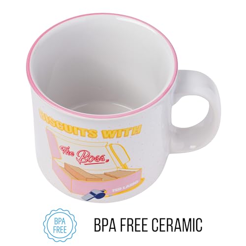 Ted Lasso Biscuits with the Boss Ceramic 20oz Camper Mug - Officially Licensed