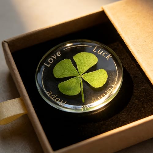 Real Preserved Four-Leaf Clover Lucky Charm Gift Token