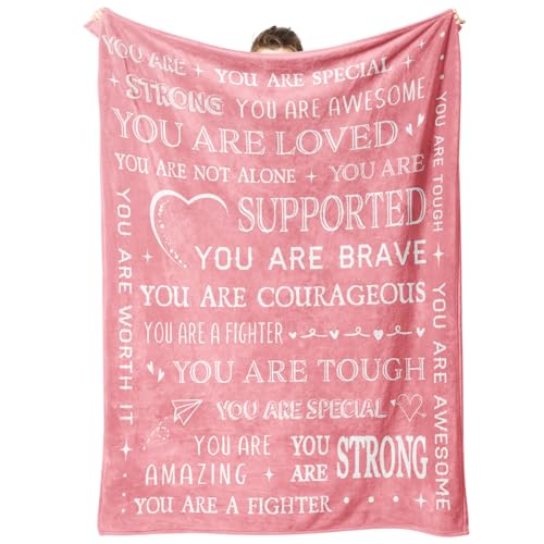 Get Well Soon Inspirational Throw Blanket for Women - Cozy 50x60 Comfort Gift