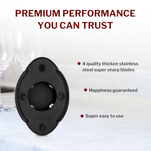 Forge Black Vertical Lever Corkscrew Wine Opener with Foil Cutter – Battery-Free