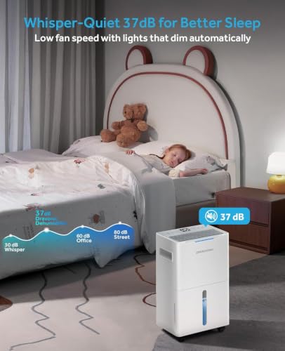 21 Pint Compressor Dehumidifier for Basement & Bedroom 1500 Sq Ft