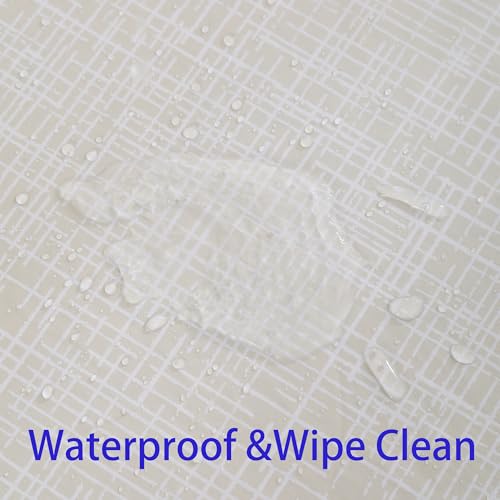 Heavy Duty Vinyl Tablecloth with Flannel Backing - Waterproof Wipeable Cover