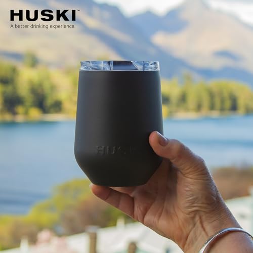 Huski Wine Tumbler 2.0 Brushed Stainless Steel 12oz | Award-Winning Detachable Stem & Triple Insulation