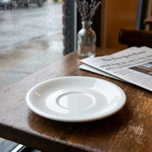 Tuxton Ale-050 Demitasse Saucer 5 Inch Porcelain White Microwave & Dishwasher Safe