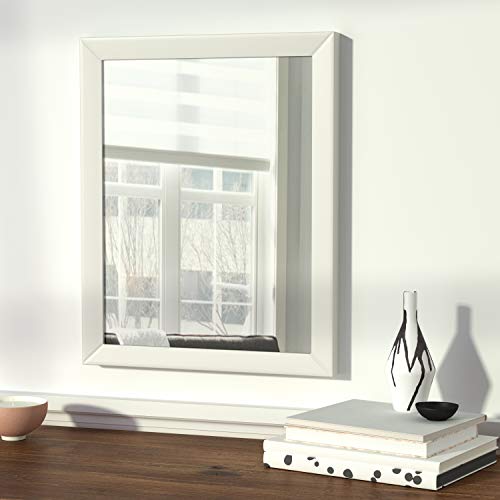 Rectangular Wall Mirror 16" x 20" with White Trim for Home Decor