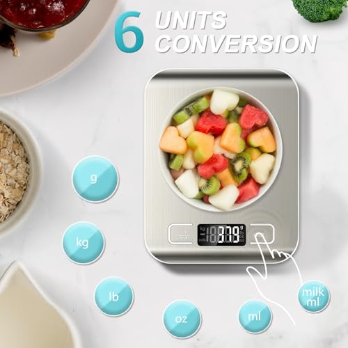 Digital Kitchen Food Scale 11lb, 1g Precision Stainless Steel Scale