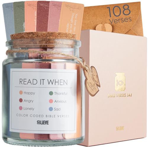 Inspirational Bible Verse Jar with 108 Scripture Cards for Daily Prayer