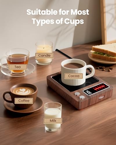 Gaiatop Wooden Coffee Mug Warmer, Smart Candle Warmer for Hot Beverages