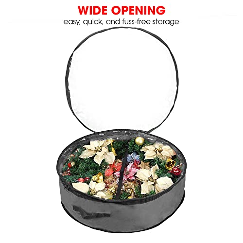 48-Inch Christmas Wreath Storage Bag Durable Oxford Container with Window