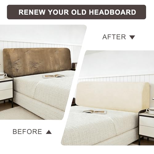 Stretch Bed Headboard Cover - Soft Jacquard Protector for Queen Size