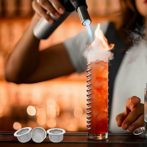 Ghzchuang Double Layer Stainless Steel Cocktail & Whiskey Smoke Filter - 10 Pcs