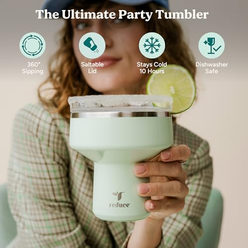 16oz Insulated Stainless Steel Margarita Tumbler Glass with 360 Lid
