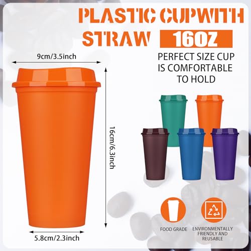 Domensi Colorful 30 Pack 16 oz Reusable Coffee Cups with Lids (Variation: Colorful)