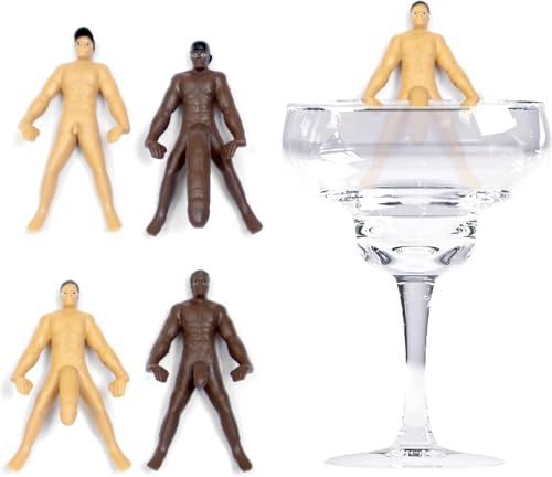 NPW Drinking Buddies Size Matters Wine Glass Charms - Fun Party Favors & Drink Markers (4 Pack)