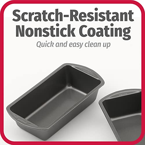 Nonstick Loaf Pan Set, 8 x 4 Inch Heavy-Duty Steel Bakeware (2-Pack)