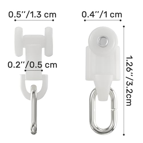 20-Piece Silent Curtain Track Rollers - Smooth Gliding Rail Sliders
