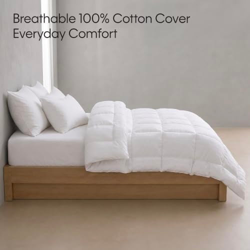 Calvin Klein Hotel Luxury Queen Comforter All Season White Stripe Hypoallergenic