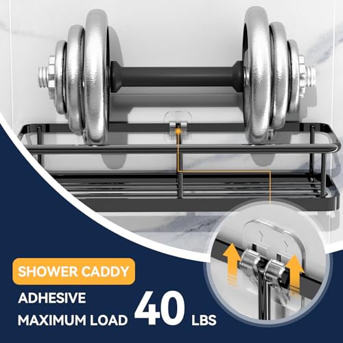 9-Pack Shower Caddy Adhesive Replacement Strips - Clear No-Drill Hooks