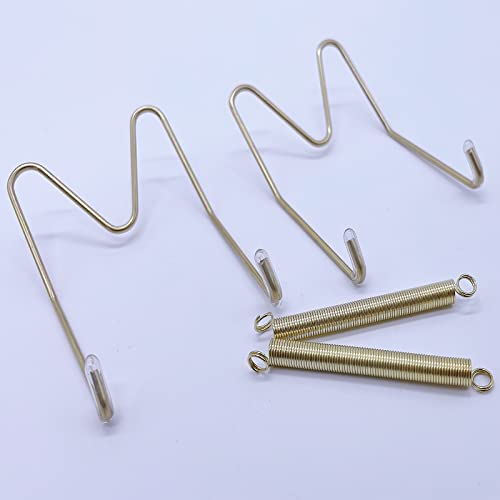 8-Inch Invisible Plate Hangers for Walls - Gold Wire Wall Holders (5 Pack)
