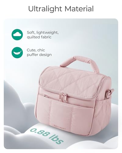 Insulated Quilted Lunch Bag for Women - Lightweight Puffer Lunch Tote