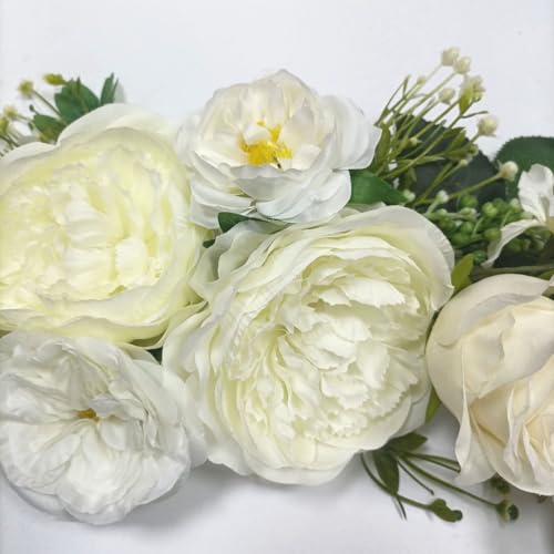 23-Inch Artificial Peony and Rose Floral Swag for Arch and Door Decor