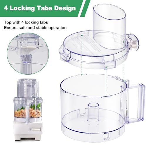 7-Cup Food Processor Replacement Work Bowl and Cover Assembly