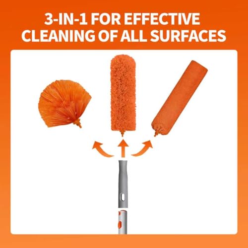 Ceiling Fan Duster with 72-Inch Extendable Handle & Washable Microfiber Heads