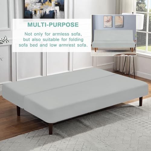 Waterproof Futon Cover for Armless Sofa Bed, Grey - Leakproof & Scratch-Resistant Protector