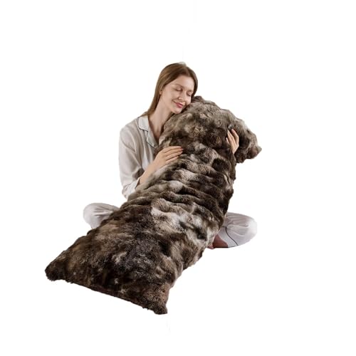 Shaggy Faux Fur Body Pillow 20"x54" - Soft, Fluffy and Cozy