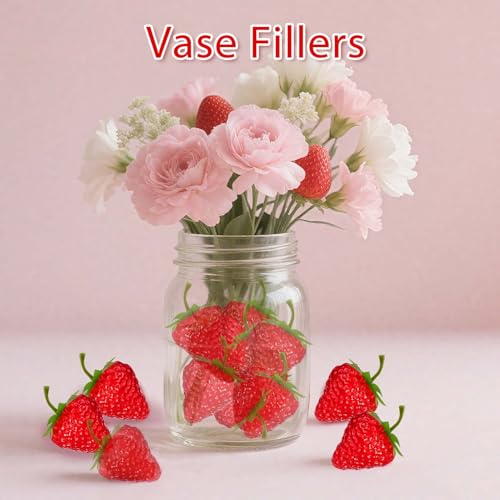 20 Pieces Artificial Strawberries - Realistic Mini Fruit Decor