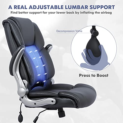 Ergonomic High Back Executive Office Chair with Inflatable Lumbar Support