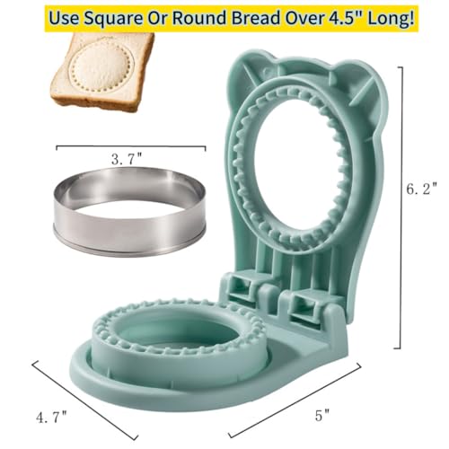 Round Sandwich Cutter and Sealer, Stainless Steel Pocket Press (3.7 Inch)