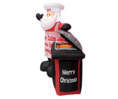 Lighted Christmas Inflatable Santa Chef Scene - 5.3 ft Outdoor Holiday Decor