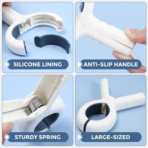 Heavy Duty Beach Towel Clips for Chairs - 8 Pack, 5-Inch Large Pool Clips