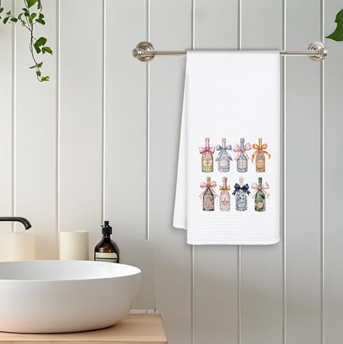 OSLYSOF Champagne Gift Kitchen Towels - Sparkling Wine Bar Decor, 16x24 inches