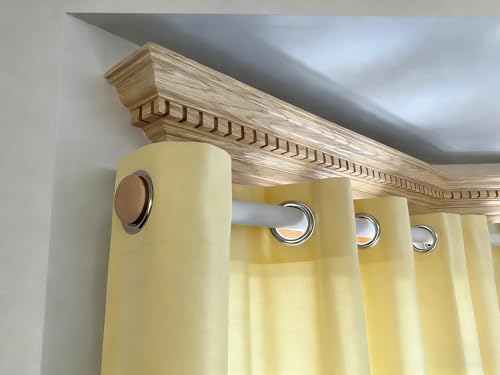 4 Pcs Solid Wood Curtain Rod Finials for 27-29mm Rods, Minimalist Caps