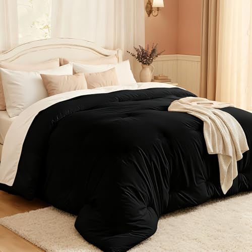 Easthome Queen All-Season Down Alternative Comforter & Duvet Insert - Black