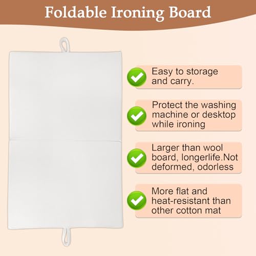 Portable Ironing Mat 24x16 Inch, Foldable Heat Resistant Tabletop Pad