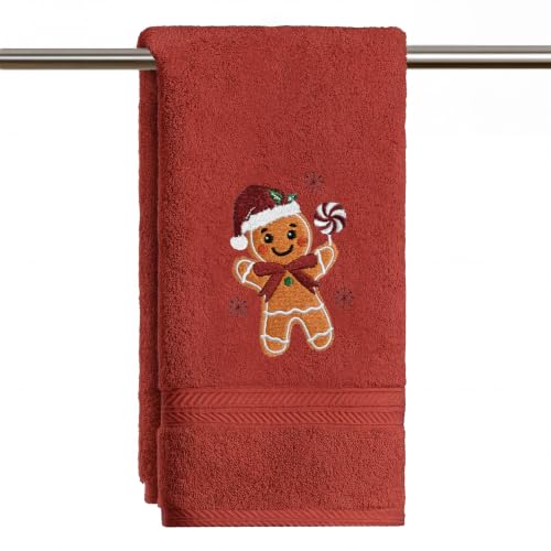 Artoid Mode 13.7 x 29.5 Inch Red Gingerbread Man Christmas Hand Towels Set of 1