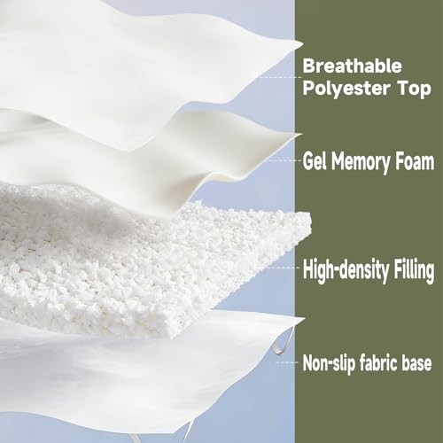 SHOUREN 5 Inch Queen Gel Memory Foam Mattress Topper for Back Pain Relief