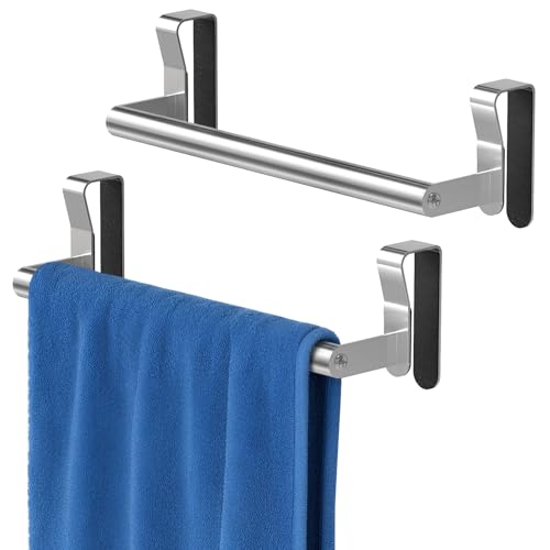 2 Pack Over-the-Cabinet Towel Rack - Brushed Stainless Steel Bar