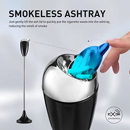 Adjustable Pedestal Ashtray with Lid - Smokeless Windproof Floor Stand