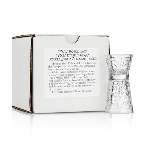 1930s Paris Crystal Double-Sided Cocktail Jigger - Elegant Bar Tool Gift