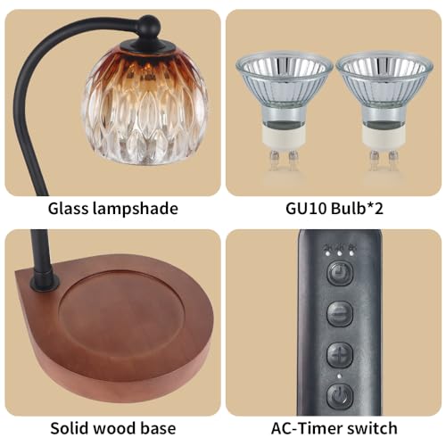 Electric Candle Warmer Lamp with Timer & Dimmable Brightness